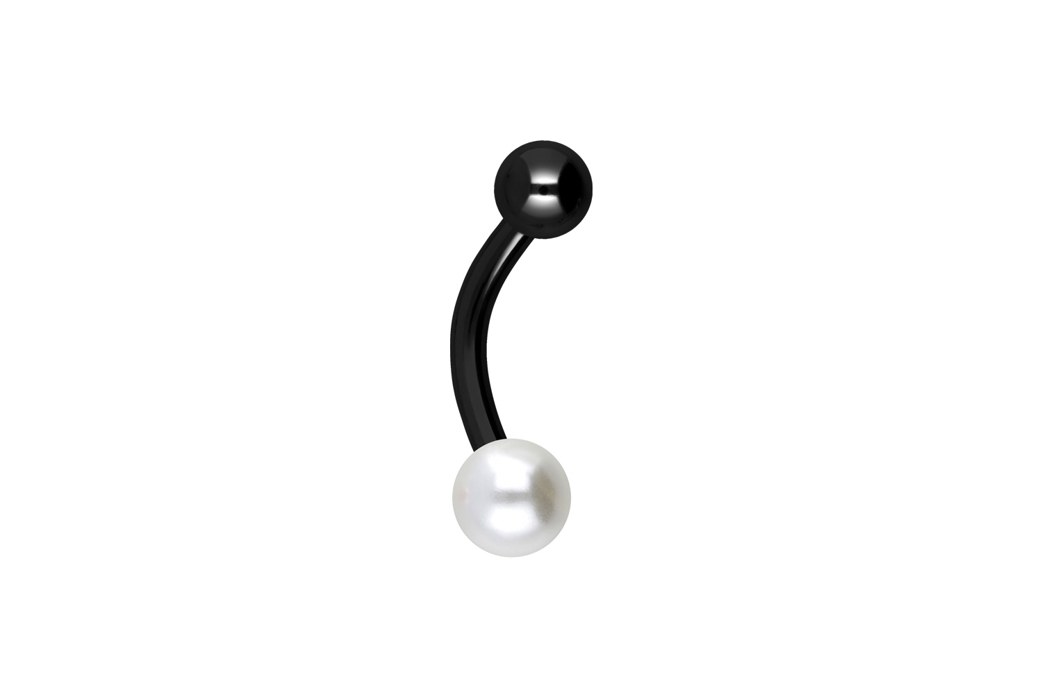 Chirurgenstahl Mini Bananabell Piercing SYNTHETISCHE PERLE + CHIRURGENSTAHL-KUGEL